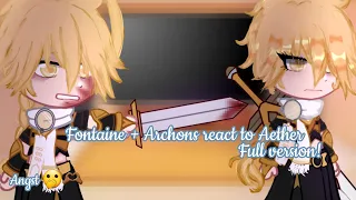 💙 Fontaine + Archons react to Aether / Male traveller 💛 Angst 🫢🧡 Full version!  💗