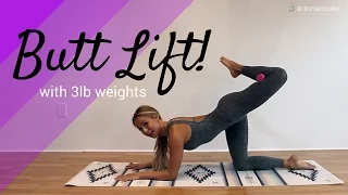 At Home Barre Class: Complete Glute Workout using 3 lb Weights