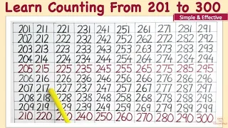 Learn to read numbers from 201 to 300 | Forward Counting from 201 to 300 numbers 201 to 300 counting