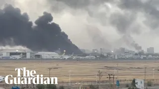 Explosions and fire at Khartoum airport as fighting continues in Sudan