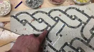 Roman Mosaic Interwoven Square