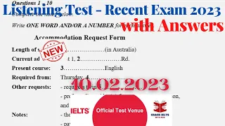IELTS Listening Actual Test 2023 with Answers | 10.02.2023