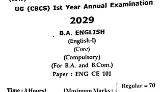 Compulsory ENGLISH B.A & B.COM 1st Year Question Paper | ENG CE 101 HPU Question Paper