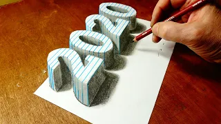 Drawing 2020 on Line Paper - Trick Art Drawing 3D - By Vamos