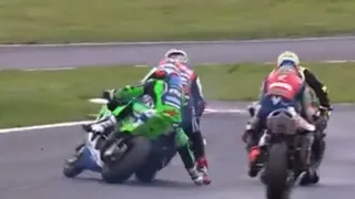 Rory Skinner horror crash! BSB oulton park race 2