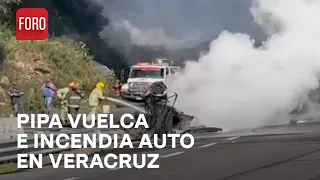 Vuelca pipa en la autopista Xalapa-Perote, Veracruz - Expreso de la Mañana