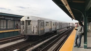 NYC Subway HD 60fps: ENY 8-Car Budd R32 Test Train Bypassing 80th Street Station (12/6/16)