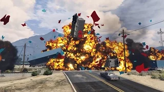 Grand Theft Auto V: Fun with train crashes.