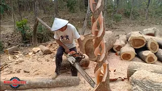 AMAZING RUSSIAN SCLUPTURE | REAL TIME CHAINSAW TUTORIAL