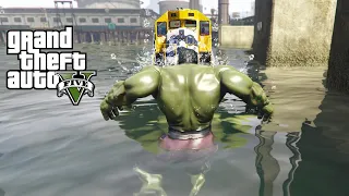 GTA 5 Hulk VS Train - Can Hulk Stop The Train in GTA 5