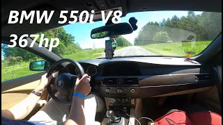 BMW E60 550i M-sport (POV 4k) - stock exhaust sound, acceleration, pulls