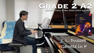 Grade 2 A2 | J. L. Dussek - Gavotte in F | ABRSM Piano Exam 2023-2024 | Stephen Fung 🎹