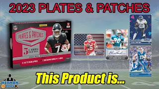 This Product is Surprisingly...  2023 Plates & Patches Football Hobby Box - $300 for 5 Cards!