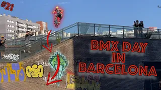 Празднуем ВMX день в Барселоне. Самый большой рейл хоп на вмх?