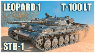 T-100 LT, STB-1 & Leopard 1 • WoT Blitz Gameplay