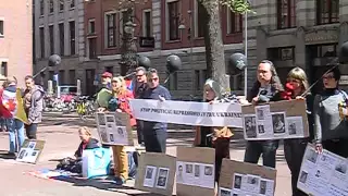 Амстердам. Митинг в годовщину трагедии в одесском Доме Профсоюзов.