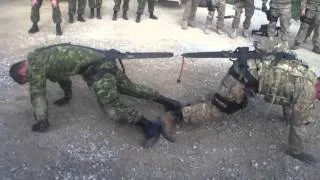 Canadian Soldier vs  American Soldier Intense Tug of War