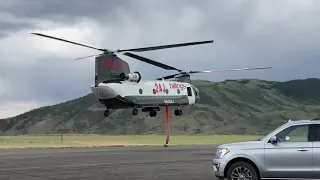 Billings Flying Service CH-47D departs Kremmling for Steamboat Springs