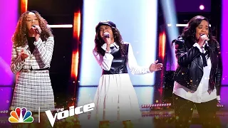 Sister Trio KCK3 Performs Ariana Grande's "No Tears Left to Cry" | The Voice Blind Auditions 2021