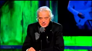 Jimmy Page inducts Jeff Beck at the Rock and Roll Hall of Fame Induction Ceremony 2009