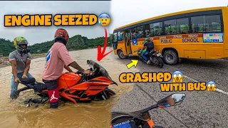 KTM ENGINE SEEZED😭in River | NINJA 300 CRASH WITH BUS😱 Training back workout❤️