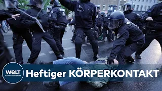 1. MAI IN BERLIN: Polizei entsetzt - Demonstranten scheren sich nicht um Corona-Abstandsregeln