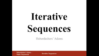 Iterative Sequences