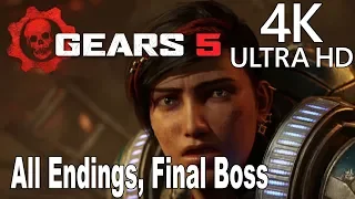 Gears 5 - All Endings and Final Boss [4K 2160P/60FPS]