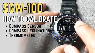 Casio SGW-100 Calibration Tutorial - Twin Sensor : Compass Bearing, Declication, Thermometer