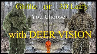 Who is the best? A Ghillie Suit Vs. 3D Leafy Suit with Deer Vision.