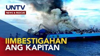Kapitan ng nasunog na MV Mercraft 2 sa Quezon, nasa kustodiya na ng Philippine Coast Guard