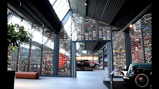 11.,000 scale model cars in a glass wall - Haaning Collection – Car museum in Bagsvaerd, Denmark