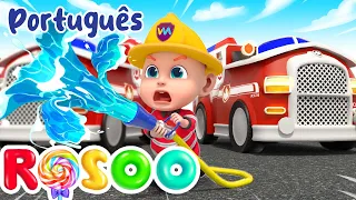 Baby is A Firefighter - Caminhão De Bombeiros + Police Song | Rosoo em Português - Músicas Infantis