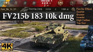 FV215b (183) video in Ultra HD 4K🔝 10150 dmg, 100 Base capture, 1398 e 🔝 World of Tanks ✔️