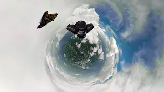 GoPro Fusion wing suit flying with clouds DeLand FL