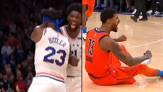 Sixers vs Thunder Epic Ending | Jimmy Butler, Paul George | 2018-19 NBA Season