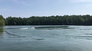 Guanglei Yu driving a jetski on Smith Mountain Lake 2020