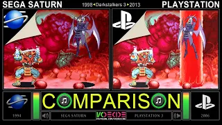 Darkstalkers 3 (Sega Saturn vs PlayStation 3) Side by Side Comparison - Dual Longplay