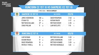 Runcorn CC 1st XI v Oakmere CC 1st XI