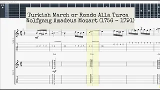Turkish March or Rondo Alla Turca - Wolfgang Amadeus Mozart (1756 - 1791) - Guitar Tab With 2 Guitar