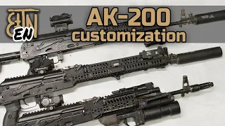 AK-200 customization: handguard, light and laser, red dot, muzzle device