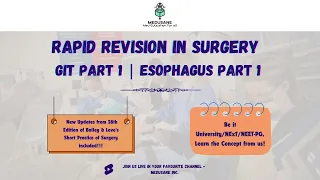 Esophagus Part - 1 | GIT Surgery - Part 1 | Rapid Revision in General Surgery | Medusane