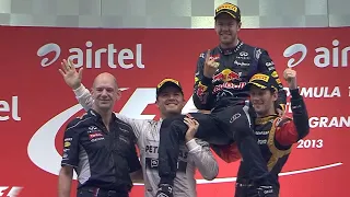 Sebastian Vettel wins his 4th World Title - 2013 Indian GP [Subtitles]