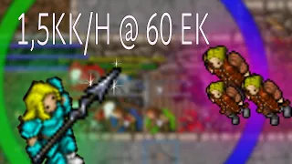 Level 60 Elite Knight 1.5kk exp per hour Solo hunting in Tibia | Boost, preys and fully imbued