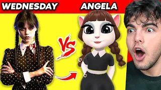 TALKİNG ANGELA’YI WEDNESDAY’E DÖNÜŞTÜRDÜM Wednesday VS Angela