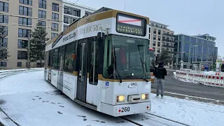 Mit der 🚋 Straßenbahn GT8Z -Linie 3 von Innsbrucker↔️Haid❤️Freiburg ❄️ Winter ￼￼