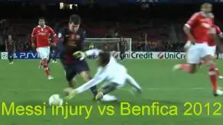 Messi injury vs Benfica 2012