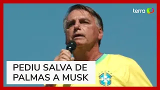 Bolsonaro fala em 'coragem' de Elon Musk e pede salva de palmas a bilionário em Copacabana