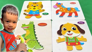 Best Learn Shapes Animals Shape Matching Puzzle | Toddler Learning Kids Preschool Toy Video