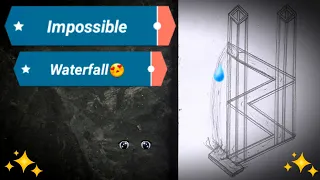 How To Draw An Impossible Waterfall || 3D Optical Illusion